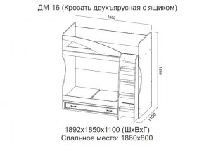 ДМ-16 Кровать двухъярусная с ящиком в Тюмени - tyumen.magazin-mebel74.ru | фото