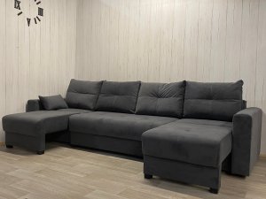 Диван Комфорт-6 (2+1К+1К) НПБ, велюр Monaco 7 grafit в Тюмени - tyumen.magazin-mebel74.ru | фото