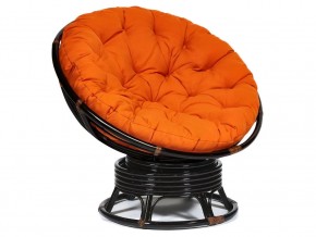 Кресло-качалка Papasan w 23/01 B с подушкой Antique brown, ткань Оранжевый в Тюмени - tyumen.magazin-mebel74.ru | фото