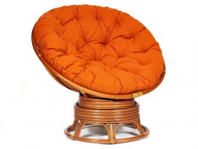 Кресло-качалка Papasan w 23/01 B с подушкой Cognac, ткань Оранжевый в Тюмени - tyumen.magazin-mebel74.ru | фото