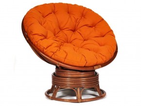 Кресло-качалка Papasan w 23/01 B с подушкой Pecan, ткань Оранжевый в Тюмени - tyumen.magazin-mebel74.ru | фото