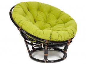 Кресло Papasan 23/01 W с подушкой Antique brown, флок Олива в Тюмени - tyumen.magazin-mebel74.ru | фото