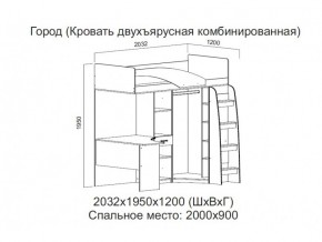 Кровать двухъярусная комбинированная в Тюмени - tyumen.magazin-mebel74.ru | фото