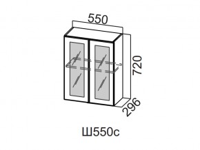 Ш550с/720 Шкаф навесной 550/720 (со стеклом) в Тюмени - tyumen.magazin-mebel74.ru | фото