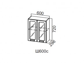 Ш600с/720 Шкаф навесной 600/720 (со стеклом) в Тюмени - tyumen.magazin-mebel74.ru | фото