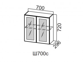 Ш700с/720 Шкаф навесной 700/720 (со стеклом) в Тюмени - tyumen.magazin-mebel74.ru | фото