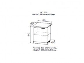 Шкаф нижний ДС600 с полкой (2 дв) в Тюмени - tyumen.magazin-mebel74.ru | фото